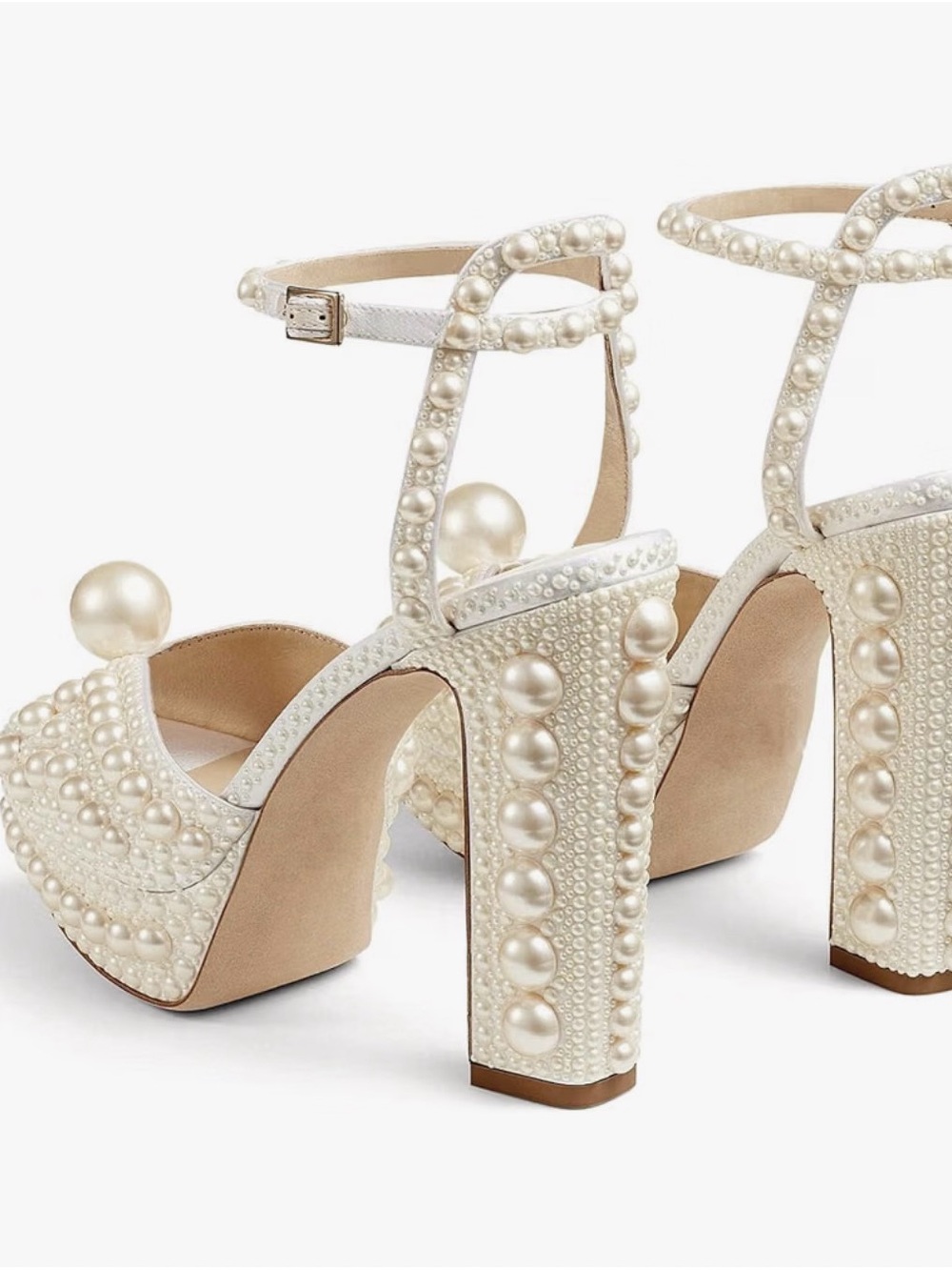 Pearl Embellished Platform Block Heels | NEW - Picture 4 of 5